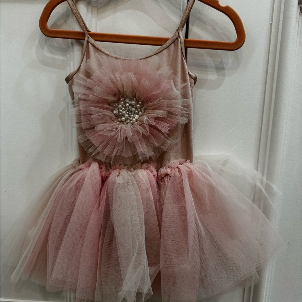 Tutu Du Monde Pink Dress with Crystals and Pearls with Tulle Skirts worn once!